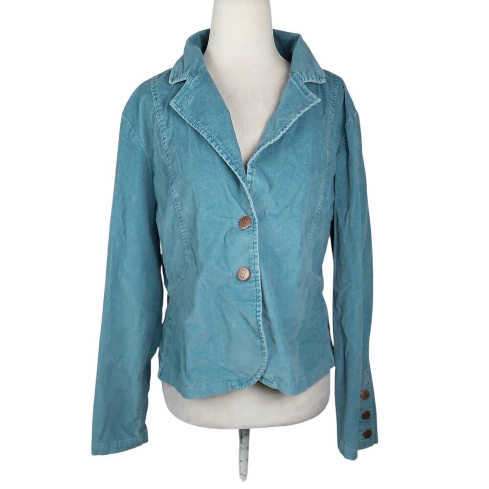 Vintage 90s Bill Blass Blue Corduroy Blazer Jacket L